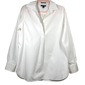 LANDS END White Long Sleeve Blouse Size 8